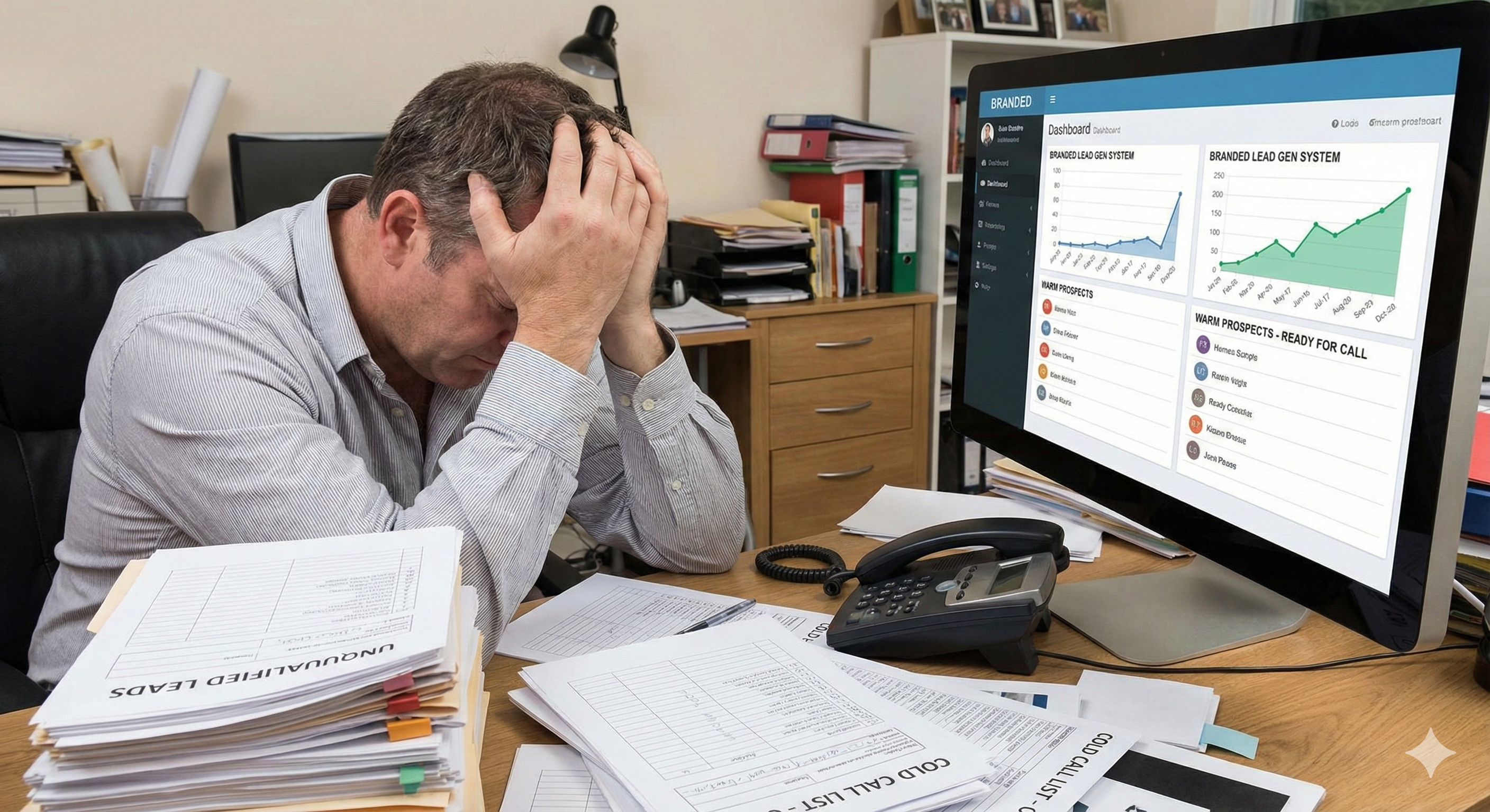 Business owner comparing purchased leads vs generated high quality leads