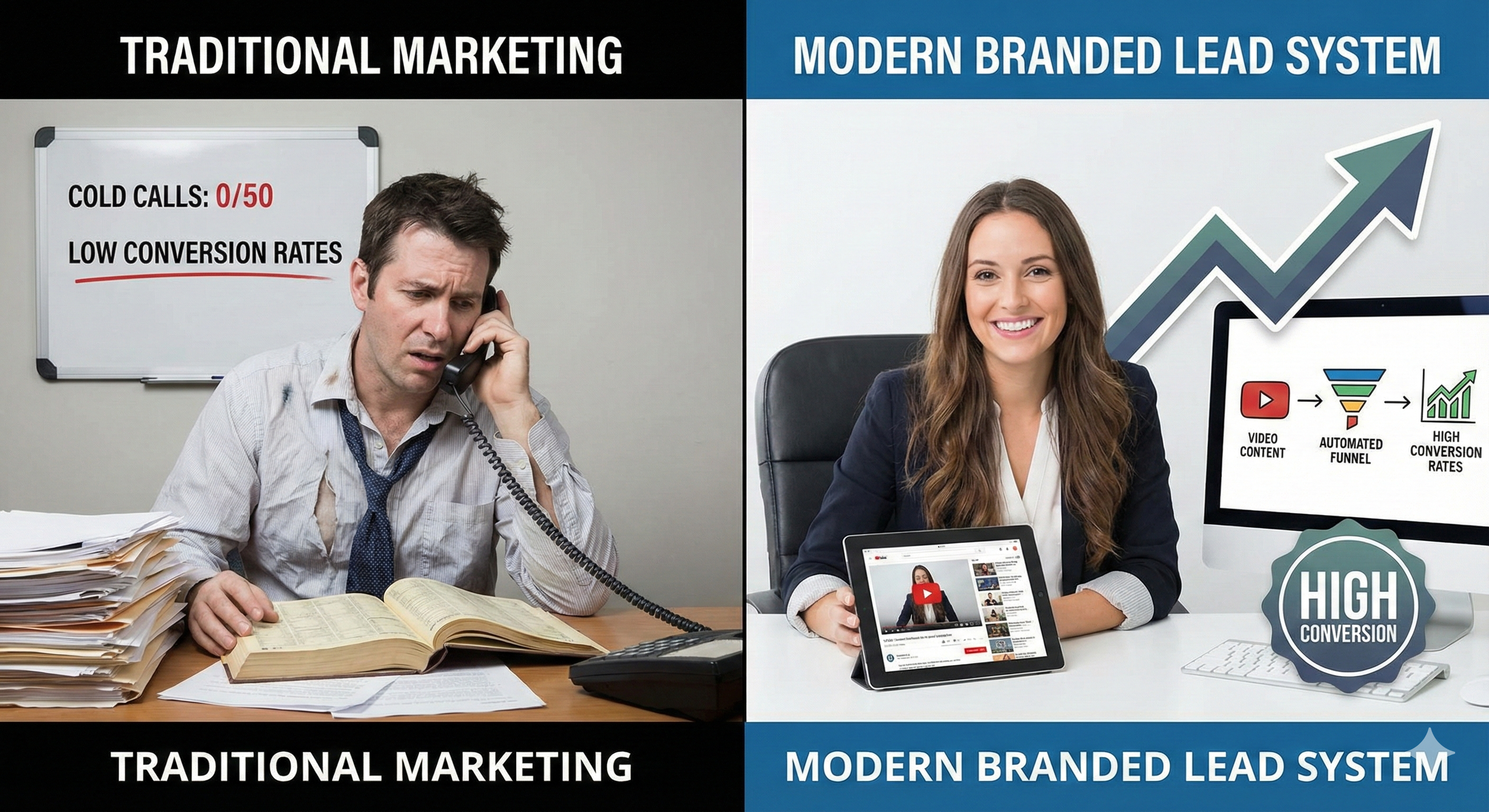 Traditional vs modern insurance marketing systems comparison