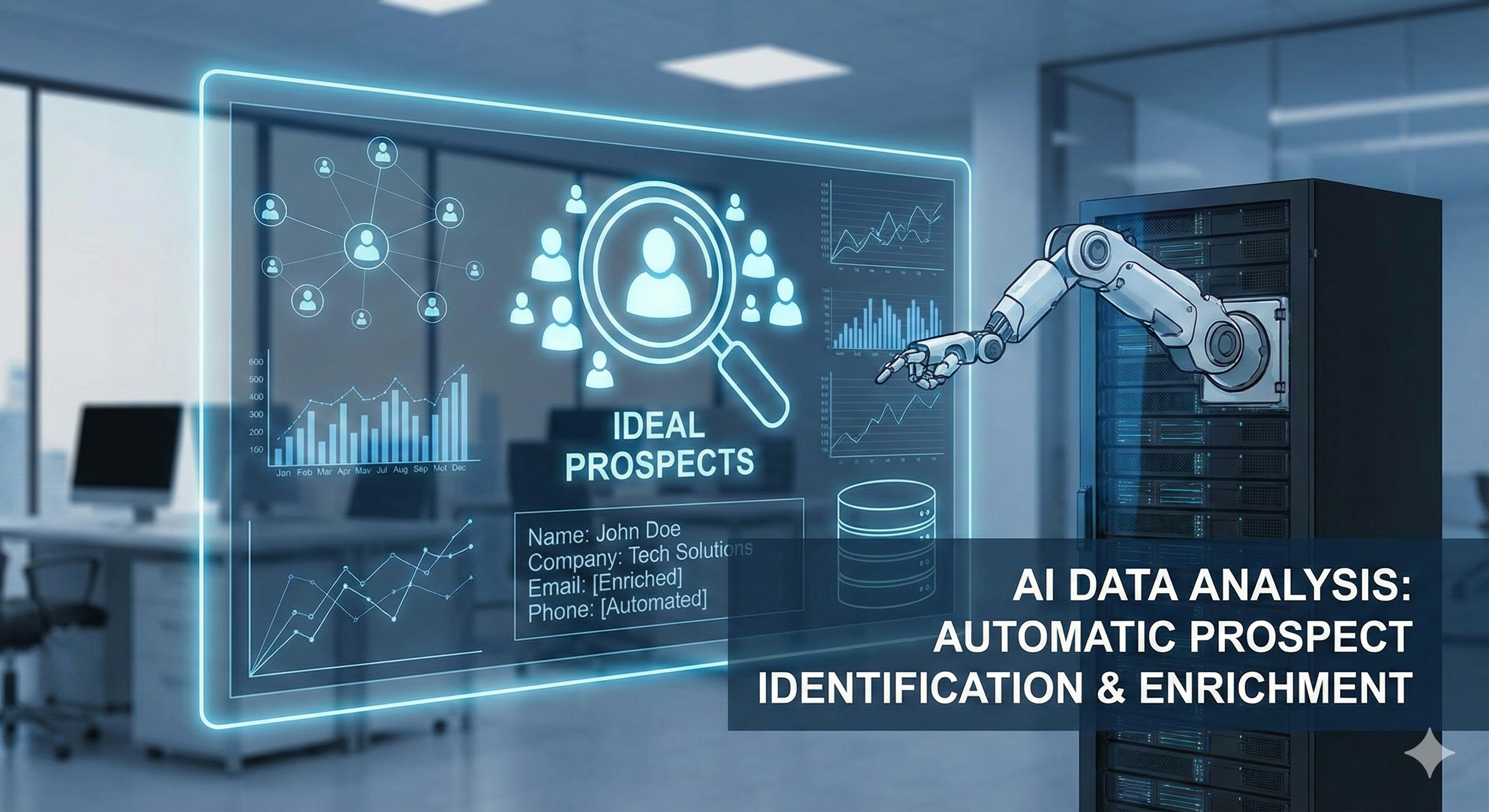 AI lead generation system analyzing data to find qualified prospects