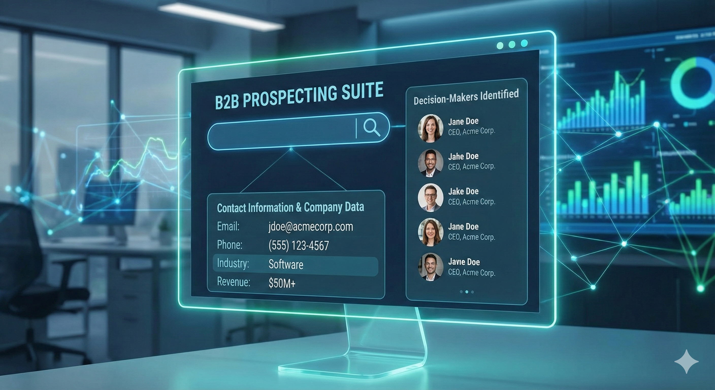 B2B sales prospecting tools finding decision-makers at companies